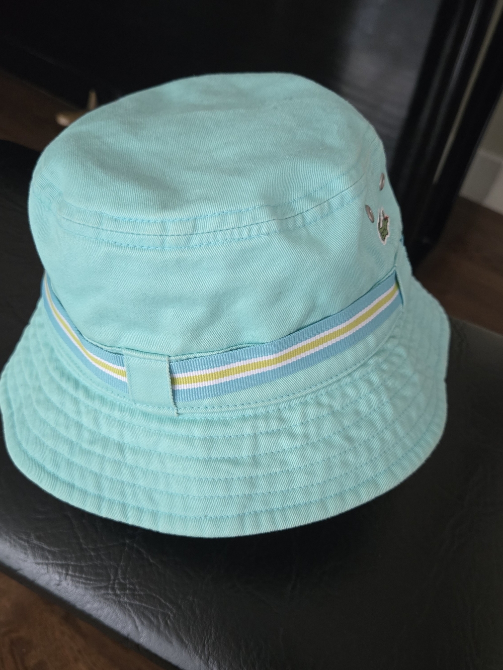 Lacoste Aqua Bucket Hat with Striped Band